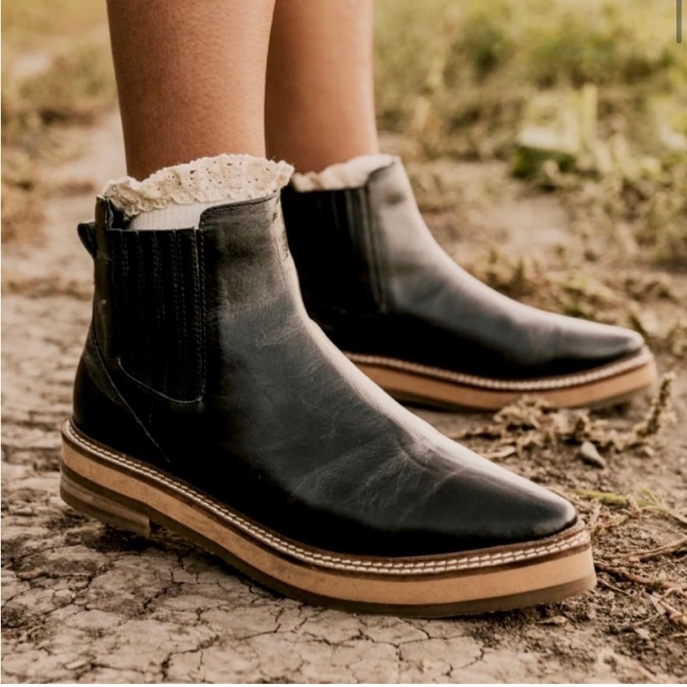 ROOLEE black leather Prince booties